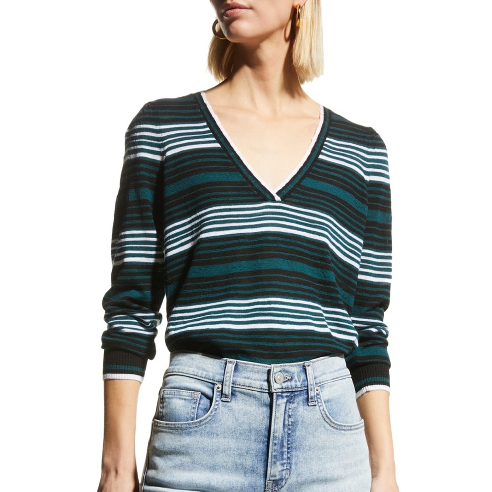 Veronica Beard Rosalin Striped Pullover Sweater